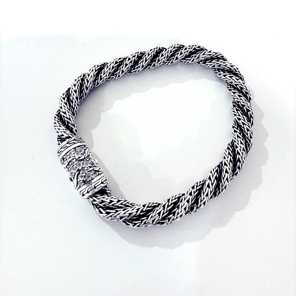 John Hardy Accessories - Authentic John Hardy sterling silver bracelet with diamonds on clasp